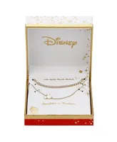 Disney Cubic Zirconia White Enamel Mickey Mouse Layered Necklace Set