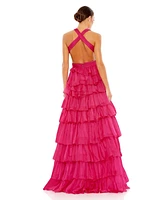 Women's Chiffon Layered Cut Out Ball gown