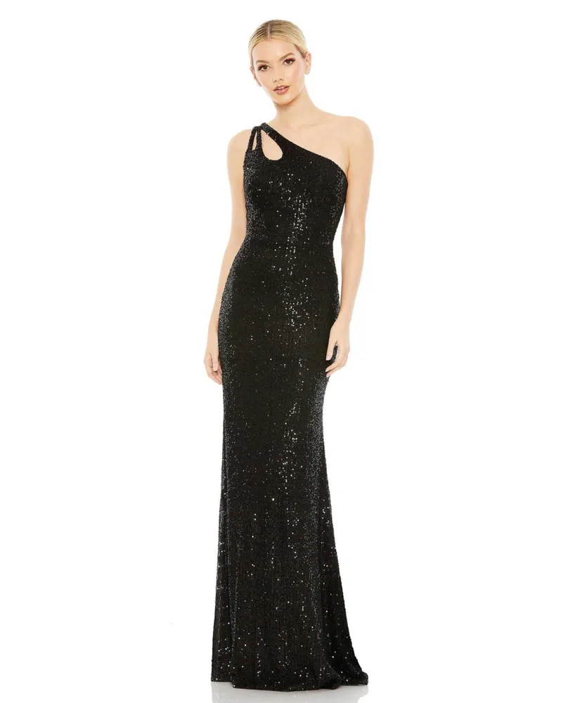 Women's Ieena Sequined Strappy One Shoulder Column Gown