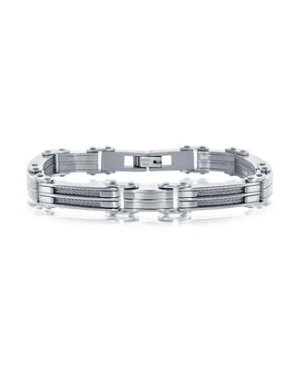 Stainless Steel Cable and Links Bracelet