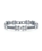 Stainless Steel Cable and Links Bracelet