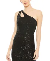 Women's Ieena Sequined Strappy One Shoulder Column Gown