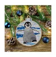 Cross-stitch kit on wood Christmas Penguin - Assorted Pre