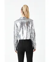 Women's Sequins Cropped Shirt