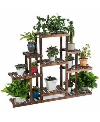 6-Tier Flower Wood Stand Plant Display Rack Storage Shelf