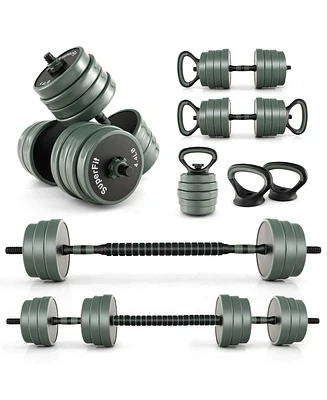 4 in 1 Adjustable Weight Dumbbell Set 92lbs Free Weight Set withConnector Home Gym