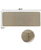 Aoodor Patio Bench Cushion Outdoor Olefin Fabric Slipcover Sponge Foam 46.5” x 17.7” x 3