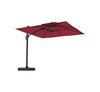 Mondawe 10ft Square Offset Cantilever Outdoor Patio Umbrella with Included Base