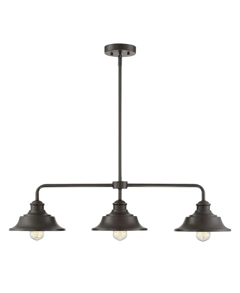 Trade Winds Davenport 3-Light Linear Chandelier in Oil Rubbed Bronze