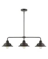 Trade Winds Davenport 3-Light Linear Chandelier in Oil Rubbed Bronze