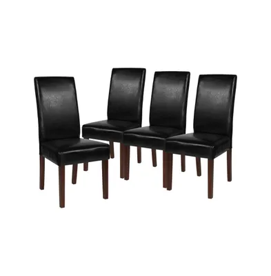 Merrick Lane Ellison Mid-Century Panel Back Parsons Accent Dining Chair - Set Of 4