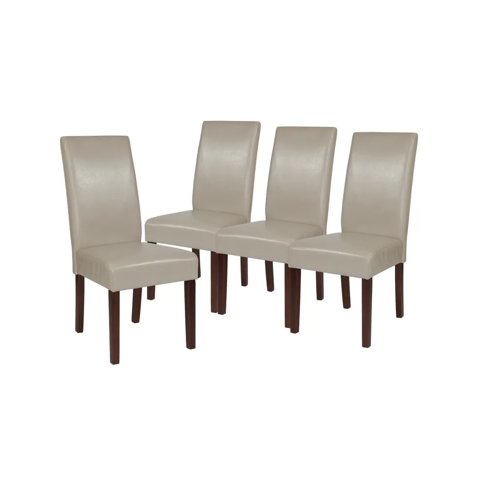 Merrick Lane Ellison Mid-Century Panel Back Parsons Accent Dining Chair - Set Of 4