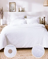 3-Piece Duvet Cover Set, Luxury 100% Cotton King Comforter with 2 Pillow Shams, Button Closure, Corner Ties by California Design Den
