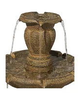 Tuscan Garden Classic Rustic Outdoor Floor Fountain and Waterfalls 41 1/2" High 3 Tiered Decor for Garden Patio Backyard Deck Home Lawn Porch House Re