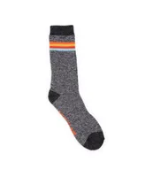 Muk Luks Men's Repreve Sock, Black Stripe, One Size