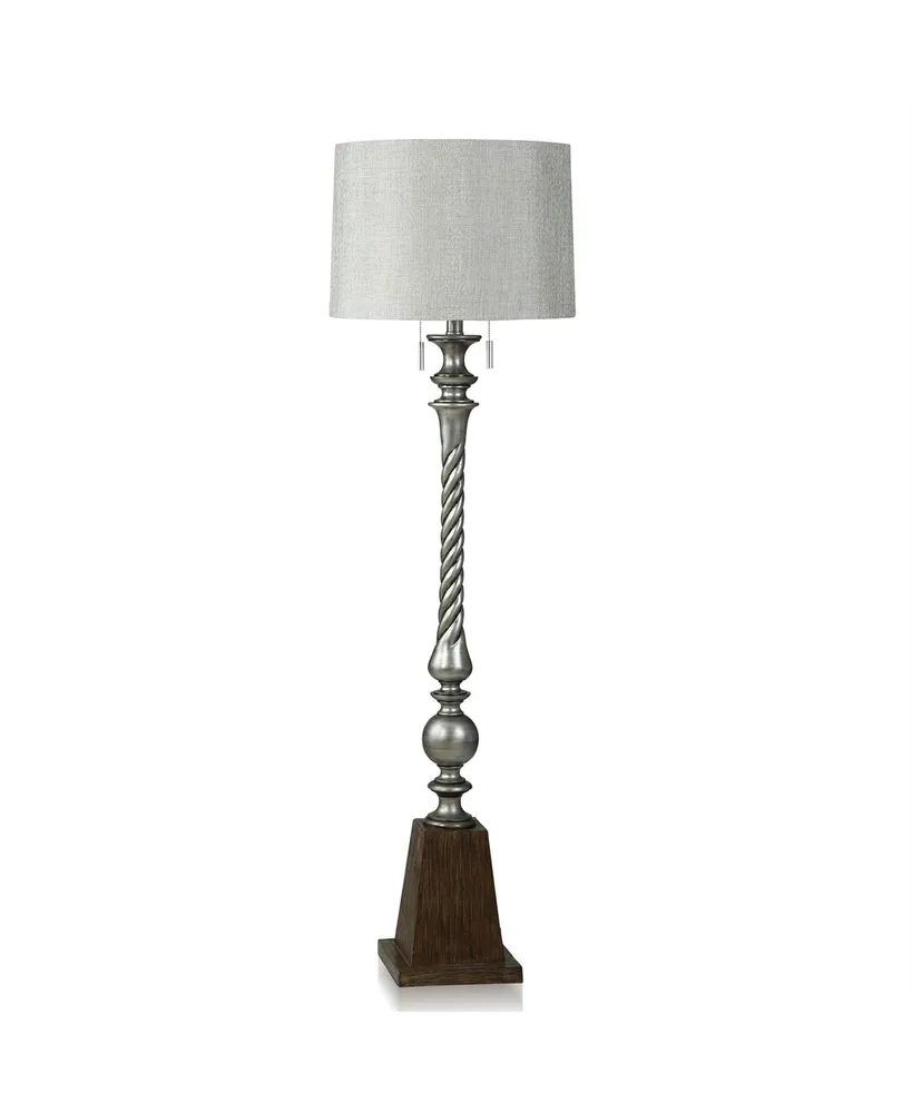 65" India Painted Swirl Pedestal Floor Lamp