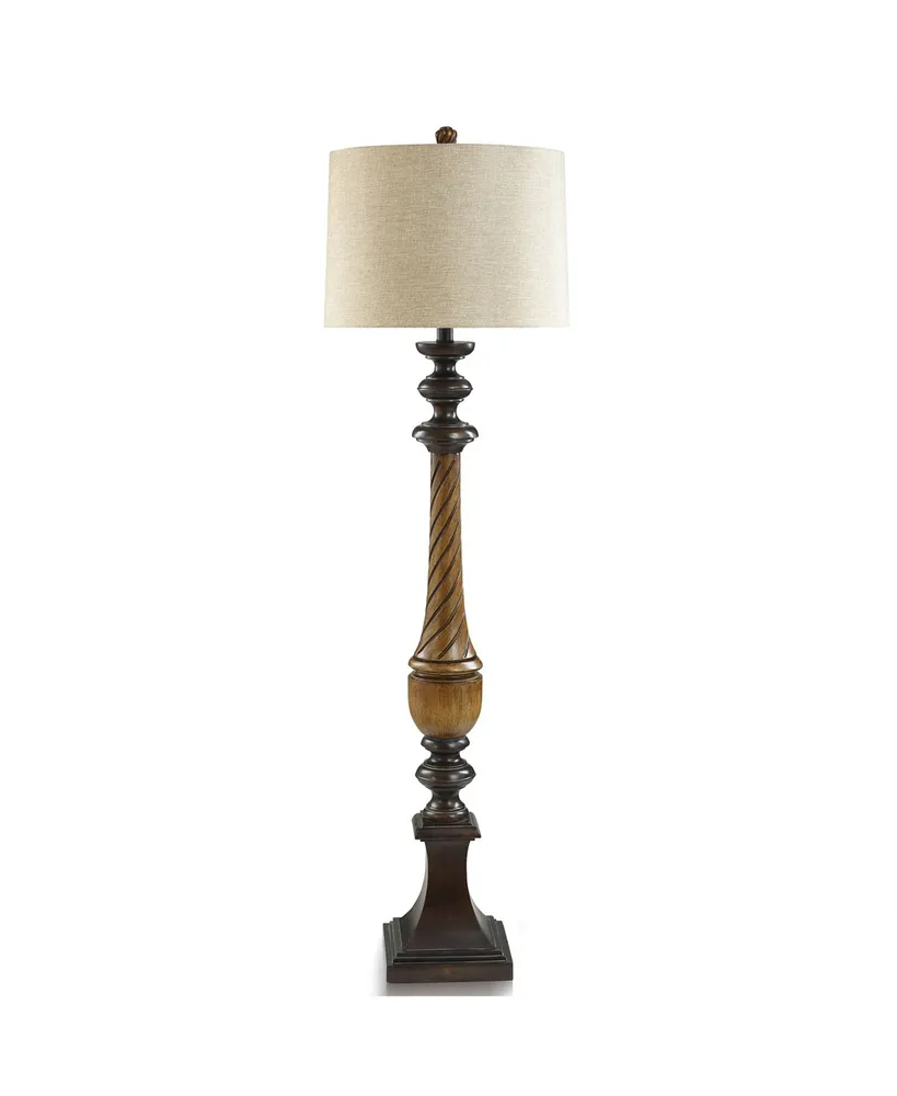 64.5" Toffeewood Traditional Two Tone Swirled Floor Lamp