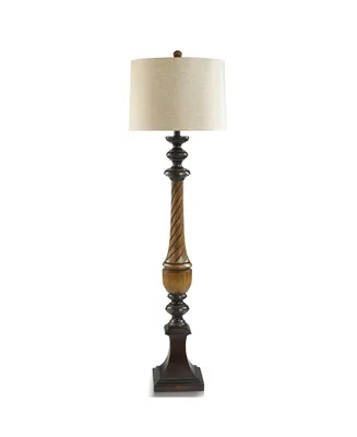 64.5" Toffeewood Traditional Two Tone Swirled Floor Lamp