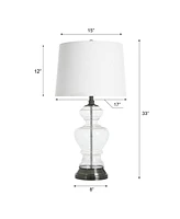 33" Elegant Seeded Glass Table Lamp with Urn Shaped Base