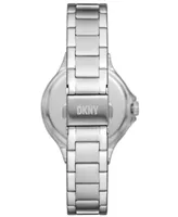 Dkny Women's Chambers Multifunction Silver-Tone Stainless Steel Watch 34mm - Silver