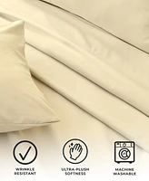 Premium Comforts Solid Microfiber Ultra Soft 3-Pc. Sheet Set, Twin