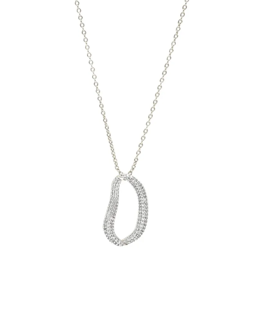 Infinity Pave Irregular Hoop Pendant Necklace