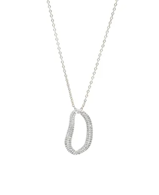 Infinity Pave Irregular Hoop Pendant Necklace