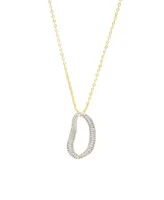 Infinity Pave Irregular Hoop Pendant Necklace
