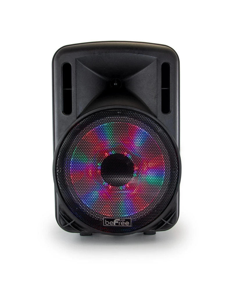 Be Free Sound 12 Inch 2500 Watt Bluetooth Portable Party Pa Speaker With Illuminating Lights and Usb/Micro Sd/Aux-in/Fm Radio/DV12V Inputs