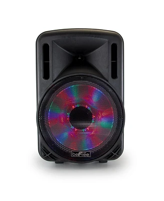Be Free Sound 12 Inch 2500 Watt Bluetooth Portable Party Pa Speaker With Illuminating Lights and Usb/Micro Sd/Aux-in/Fm Radio/DV12V Inputs