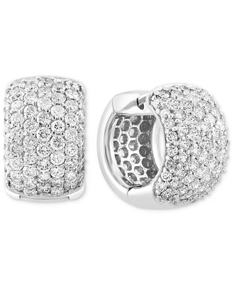 Effy Diamond Pave Small Huggie Hoop Earrings (2-1/20 ct. t.w.) in 14k White Gold