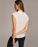 Donna Karan Women's Cowl-Neck Cap-Sleeve Top