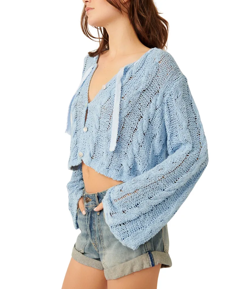Free People Women's Robyn Cable-Knit Cardigan Sweater