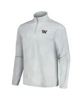 Men's Tommy Bahama Gray Washington Huskies Delray Frond IslandZone Half-Zip Jacket