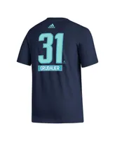 Men's adidas Philipp Grubauer Navy Seattle Kraken Fresh Name and Number T-shirt