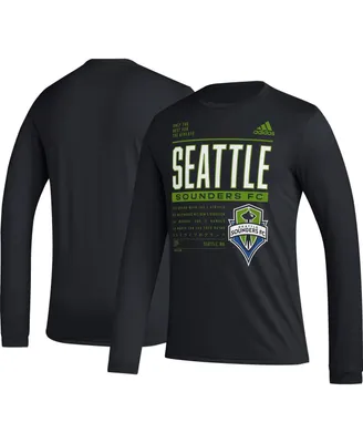 Men's adidas Black Seattle Sounders Fc Club Dna Long Sleeve Aeroready T-shirt