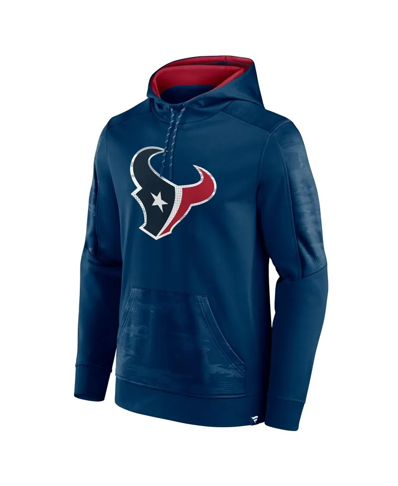 Men's Fanatics Navy Houston Texans On The Ball Pullover Hoodie