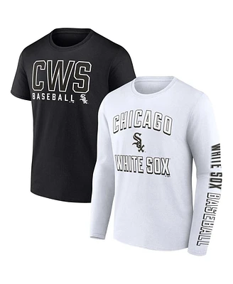 Men's Fanatics Black, White Chicago Sox Two-Pack Combo T-shirt Set
