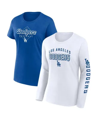 Women's Fanatics White, Royal Los Angeles Dodgers T-shirt Combo Pack