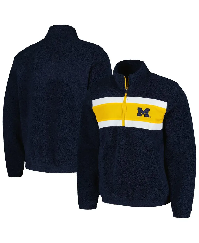 Men's G-iii Sports by Carl Banks Navy Michigan Wolverines Pinch Runner Half-Zip Top