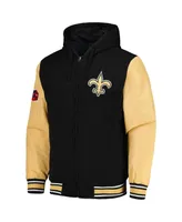 Men's G-iii Sports by Carl Banks Black, Gold New Orleans Saints Player Option Full-Zip Hoodie Jacket