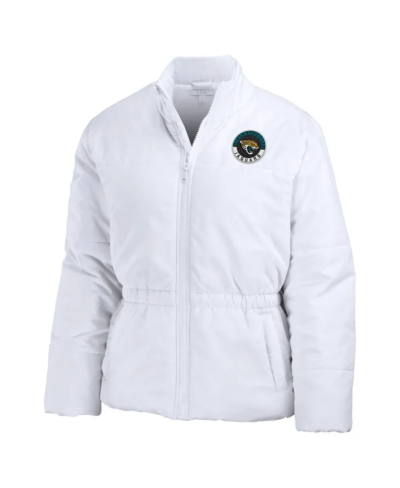 Women's Wear by Erin Andrews White Jacksonville Jaguars Packaway Full-Zip Puffer Jacket
