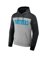 Men's Nfl x Darius Rucker Collection by Fanatics Heather Gray Carolina Panthers Color Blocked Pullover Hoodie