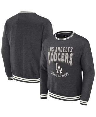 Men's Darius Rucker Collection by Fanatics Heather Charcoal Distressed Los Angeles Dodgers Vintage-Like Pullover Sweatshirt