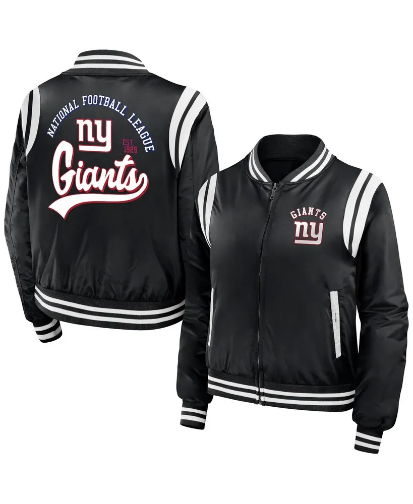 Women's Wear by Erin Andrews Black New York Giants Full-Zip Bomber Jacket