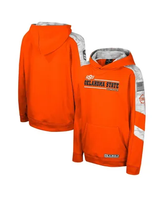 Big Boys Colosseum Orange Oklahoma State Cowboys Oht Military-Inspired Appreciation Cyclone Digital Camo Pullover Hoodie