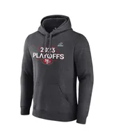 Men's Fanatics Heather Charcoal San Francisco 49ers 2023 Nfl Playoffs Fleece Pullover Hoodie