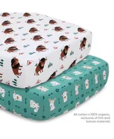 The Peanutshell Western Woods Organic Cotton Crib Bedding Set for Baby Boys, 4 Pieces