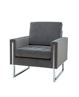 Hulala Home Elastus Modern Club Chair with Metal Legs