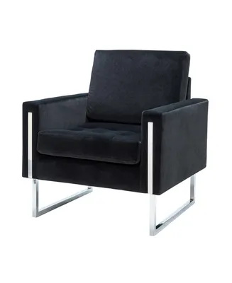 Ambre Contemporary Style Velvet Club Chair with Tufted Seat